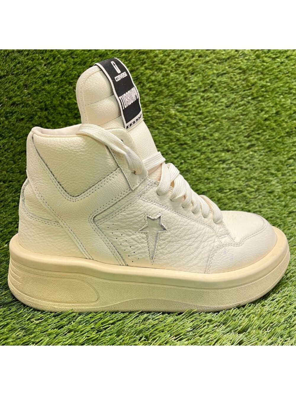 Converse Turbowpn Mid Rick Owens Mens Size 8 Womens 9.5 Cream Athletic Shoes